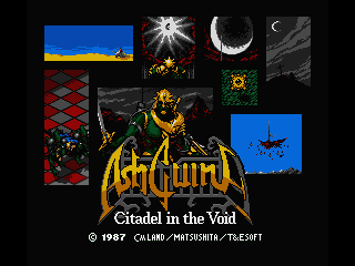 Title screen for Ashguine Story 2: Citadel in the Void