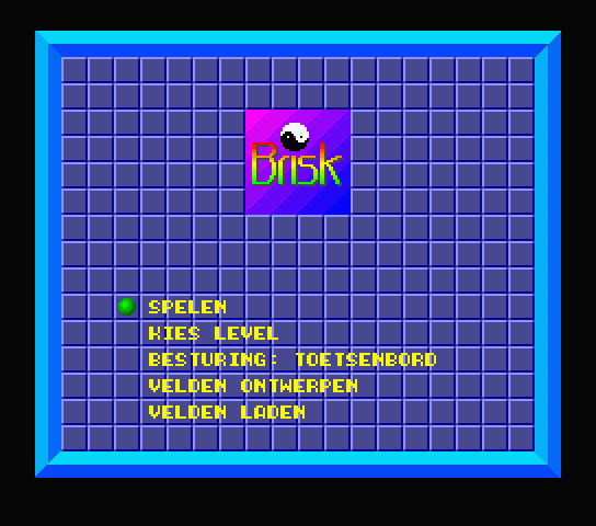 Menu screen of the original Dutch Brisk