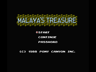 Title screen for Malaya's Treasure