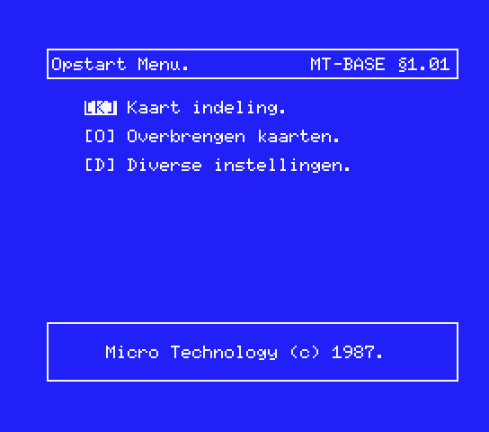 Screen of the original Dutch version of MT-Base